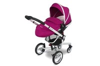 Silver Cross Surf Travel System includes Carrycot & Pushchair Raspberry