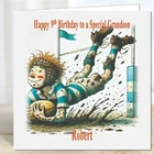 Personalised Birthday Card Boys Rugby Muddy Friend Son Grandson Brother Nephew