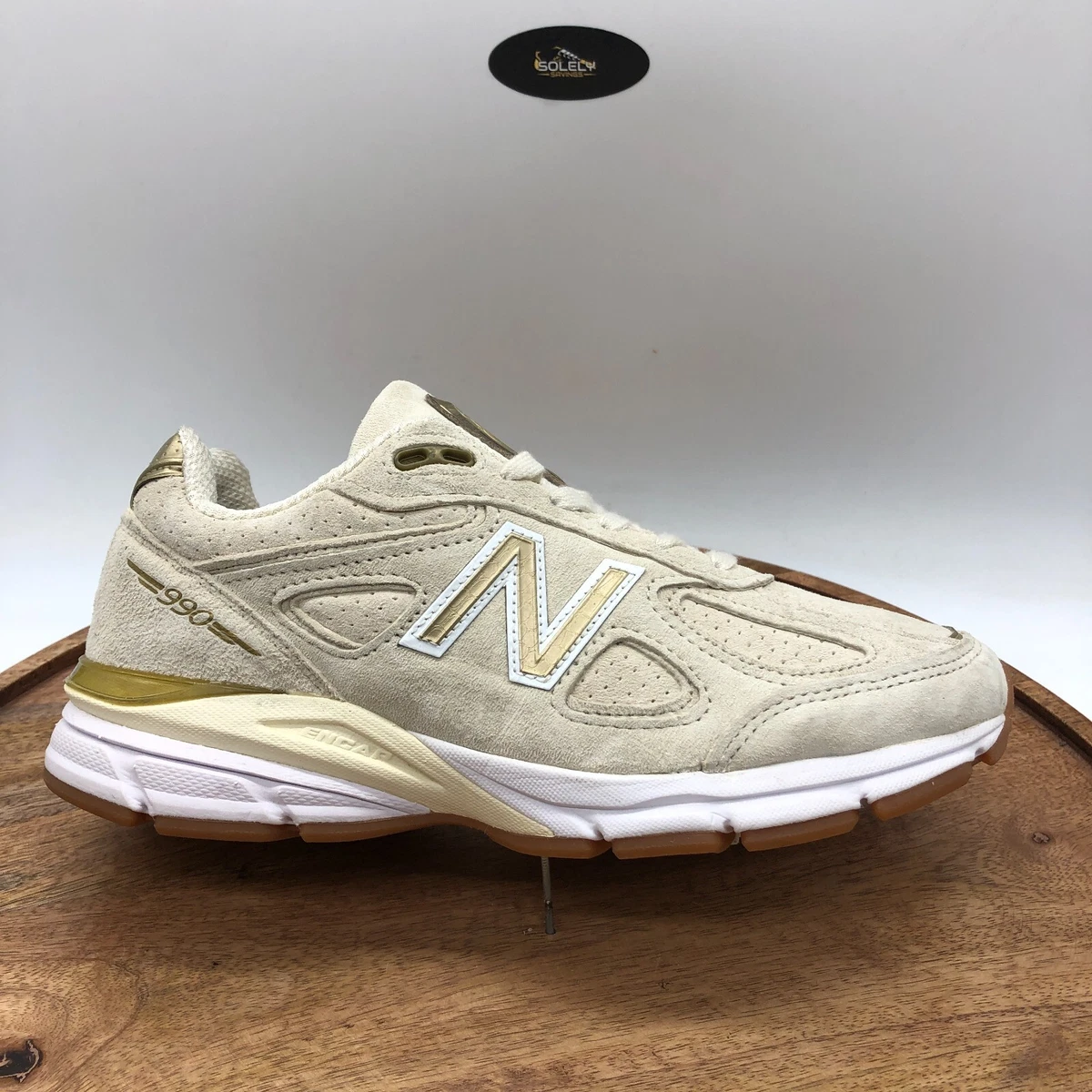 New Balance Womens 990 W990AG4 V4 Angora Running Shoes Cream/Gold/White  Size 7 B | eBay