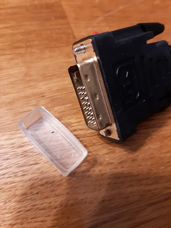 DVI-D Cable 25 Pin (24+1 pin) Male to Male Dual Link Lead GOLD 1m  - Image 2 of 3