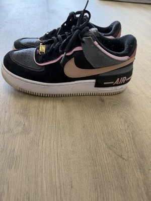 Nike Air Force 1 Shadow Women's Black Pink Cushioned Low Top Sneakers
