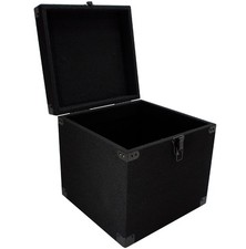 Durable DJ Carpeted Wood Case Lid Storage Box for 90 LP Vinyl Records Used