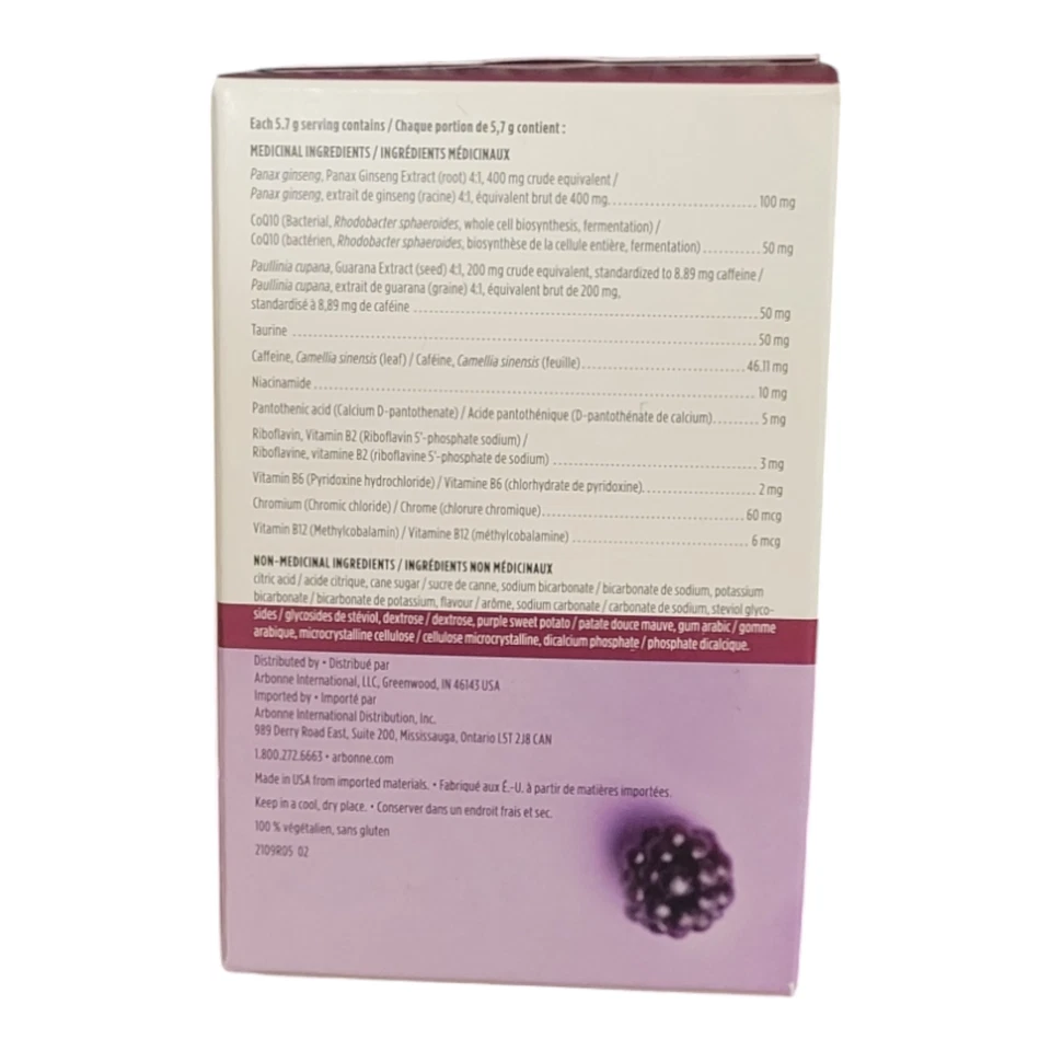 Arbonne Energy Fizz BlackBerry (30 palos) - Nuevo - Exp. 8/2026 Foto 2 de 4