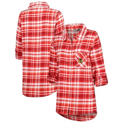 Women's Concepts Sport Red Chicago Blackhawks Mainstay Flannel Full-Button Long