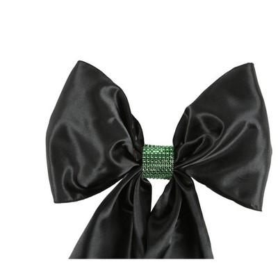 50 Green Rhinestone Bow Covers - 8 Row - wedding chair sash reusable