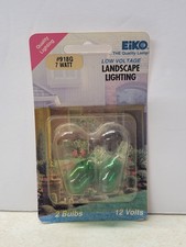Vintage EIKO #918G  2 Pack Landscape Lighting Bulbs 12v 7watt NOS Sealed Green