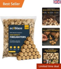 200 Wood Wool Fire Starters - Long Lasting & Reliable for -Round Use 0.06 per lighter