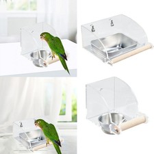 Non Mess Bird Feeder Parrot Foraging Feeder Acrylic Transparent Anti Splashing