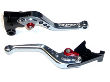 TriumphBONNEVILLE /SE/T100 06-15 SHORT GREY BRAKE + CLUTCH LEVER Laser engraved