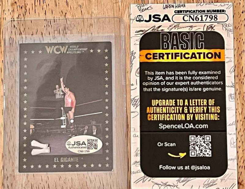 El Gigante Signed 1991 WCW Rookie Card JSA COA Giant Gonzalez