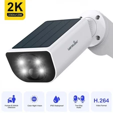 Wansview 2K 3MP Outdoor Solar Security Cameras Spotlight Cam Color Night Vision