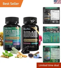 90-Capsule Shilajit and Sea Moss Supplement - All-in-One Health Solution