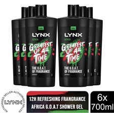Lynx Africa Shower Gel 700ml XXXL Body Wash Men 3 or 6 Pack 12H Fresh 6.19 per litre