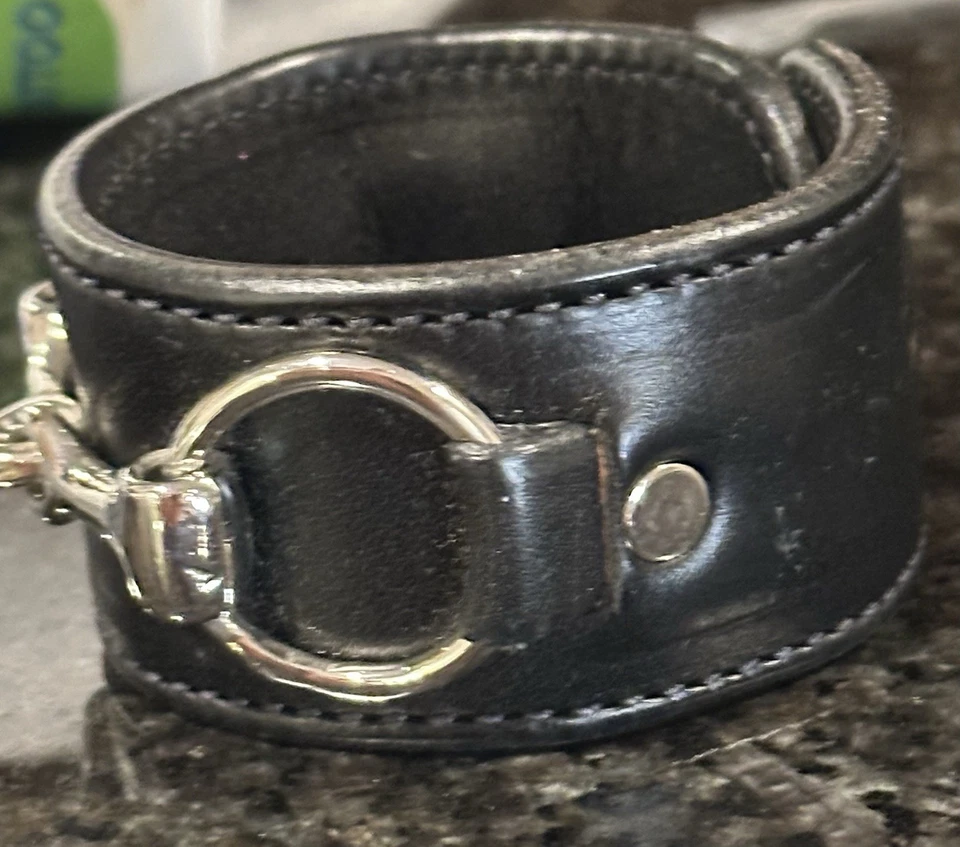 Браслет-манжета для конного спорта Rebecca Ray черный кожаный 9 дюймов - Изображение 4 из 4