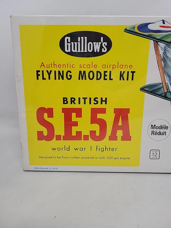 Guillow's Flying Model Kit Balsa British S.E.5A WWI Combat Fighter New Sealed - Image 2 of 4