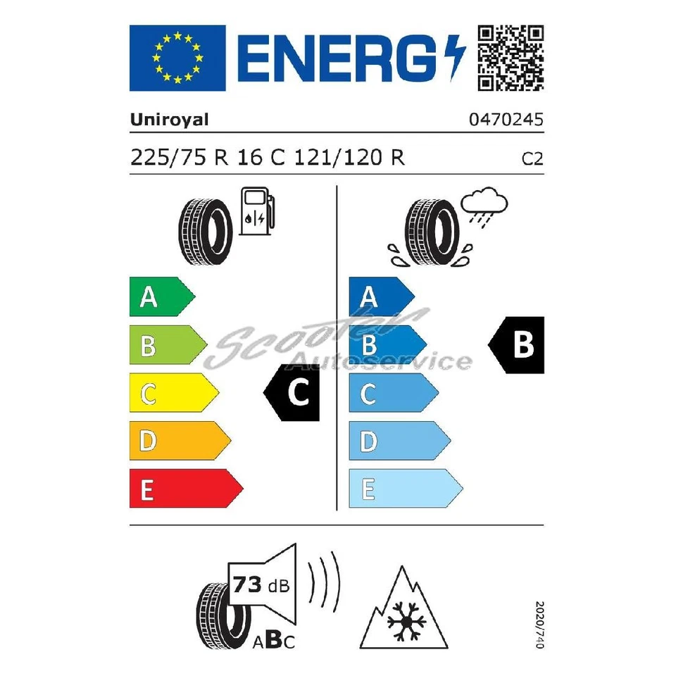 Uniroyal 225/75 R 16 C 121R Winter-Reifen SnowMax 3 3PMSF XL | 68832 - Bild 2 von 3
