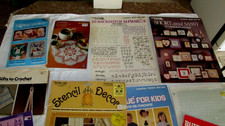 Lot 8 Vintage Craft Books Crochet Patterns,Appliques,Stencil Decor Leisure Arts