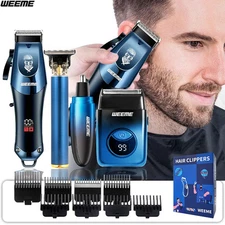 Professional Hair Clipper Rechargeable Cordless Trimmer Haircutting Set Shaver