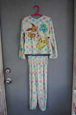 2 Piece Kids Girls Pastel Pokemon Pajamas 6/6x Pikachu Eevee AOP EUC