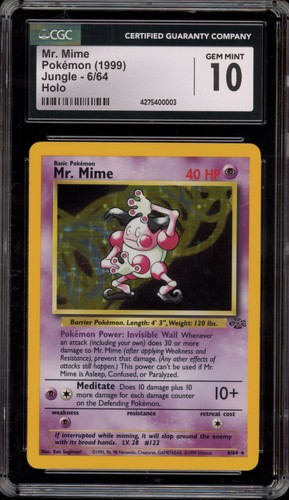 Mr. Mime (Unlimited) graded CGC 10 for sale on eBay