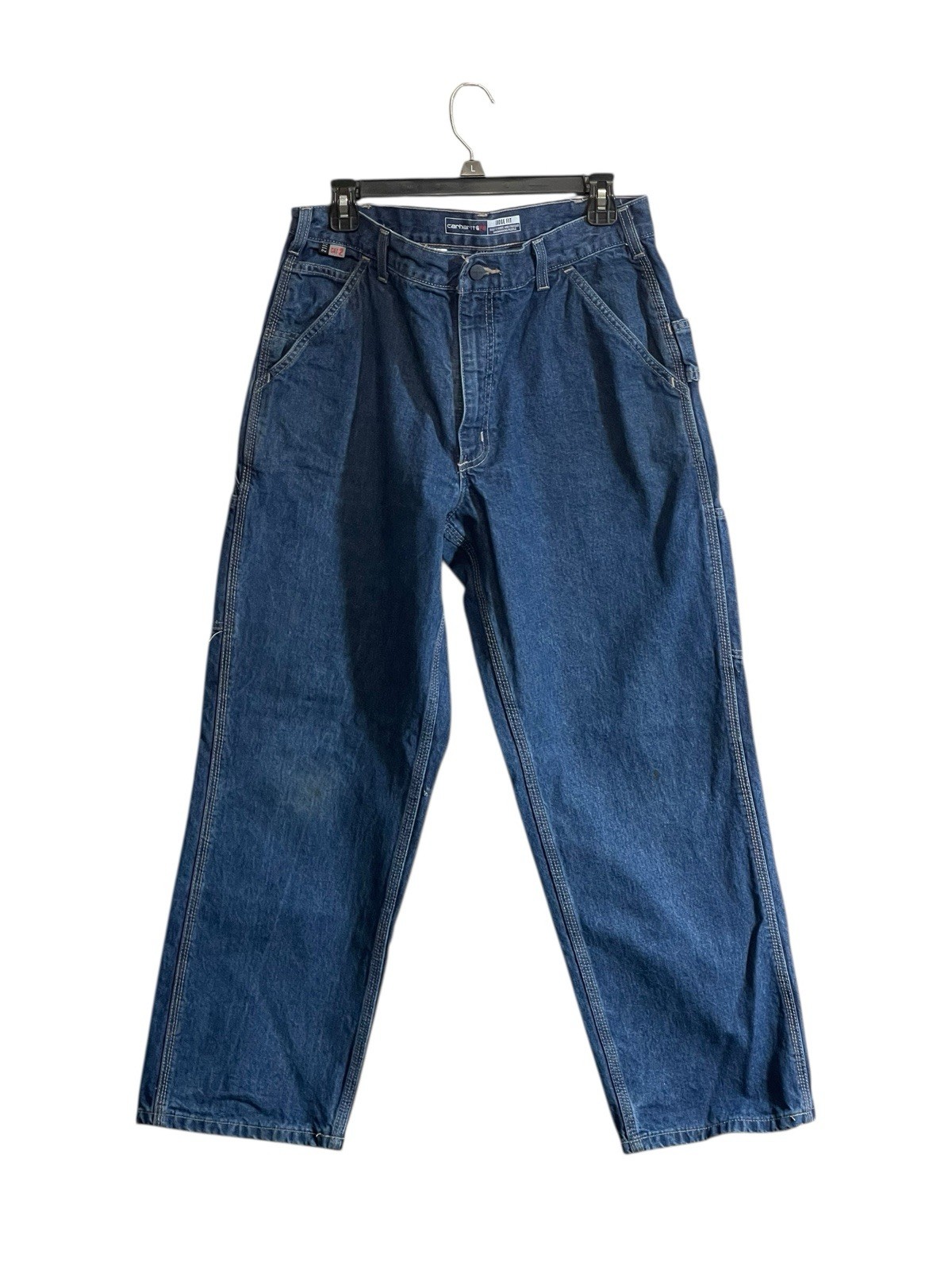 Carhartt Flame Resistent Loose Fit Utility Mens Size 32X29 Zip Fly Denim Jeans