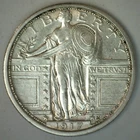 1917 Standing Liberty Silver Quarter Almost Uncirculated 25c Coin Ty I Full Head
