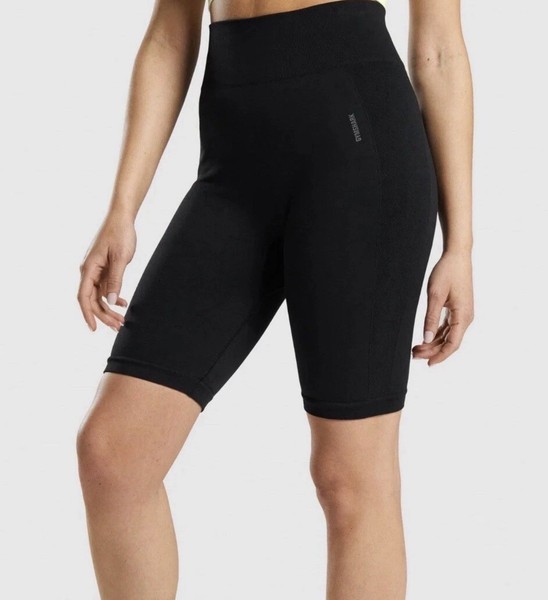 Gymshark Flex Cycling Shorts Stretch Biker Athletic Workout Black (Medium)