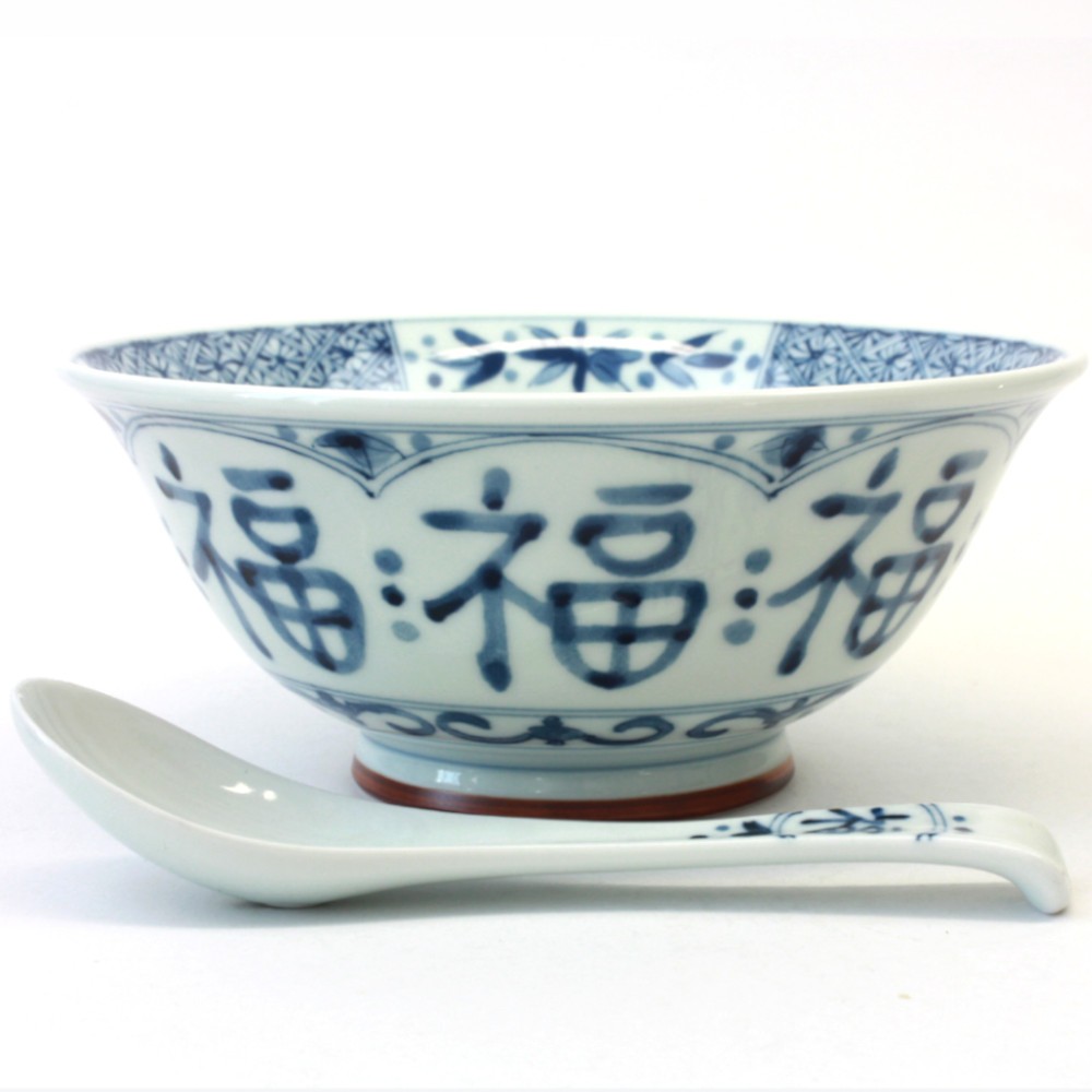 Ramenschüssel mit Löffel "Fuku" (Glück) 18,5 cm Ø