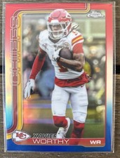 Topps Chrome 2025 Xavier Worthy Red White Blue #145 Kansas City Chiefs NFL  