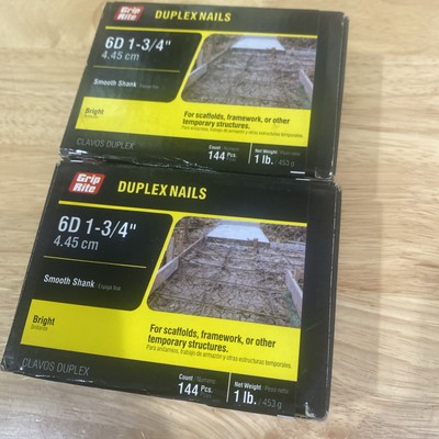 Prime Source 1- 3/4  Bright Duplex Head Nails 3  6DUP1 Lot Of 2 Total Of 2lbs
