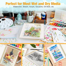 Watercolor Paper Pad, 5.5"X8.5   24 Sheets, 140Lb/300G , Spiral - Bound with ...