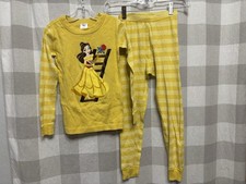 Hanna Andersson Disney Belle Beauty  The Beast Long Johns Pajamas 120 6/7 Years