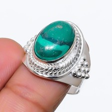 Green Malachite Gemstone 925 Sterling Silver Jewelry All Size Ring For Gift