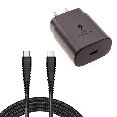 For Galaxy S24/S25/S26/Plus/Ultra/FE 25W Fast Home Charger 6ft Long USB-C Cable