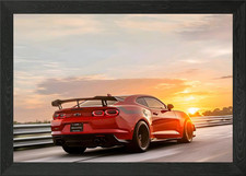 Chevrolet Camaro Framed Wall Art Poster Canvas Print Picture