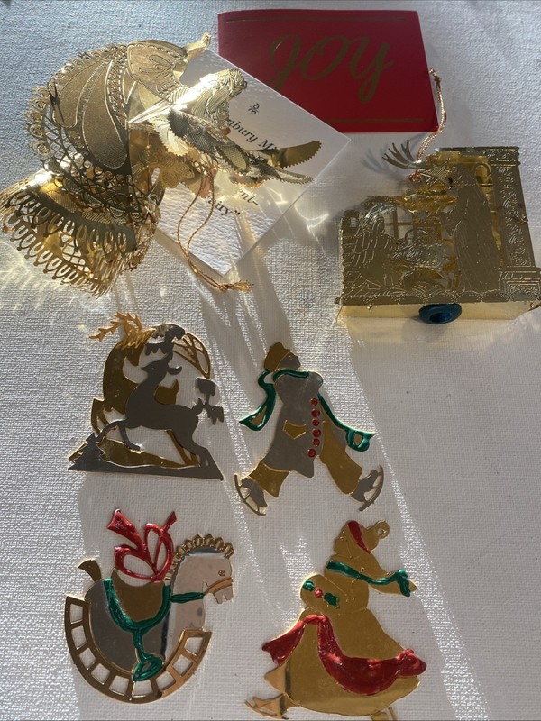 Christmas Ornaments Mixed Lot Of 6 Danbury Mint Wallace & More