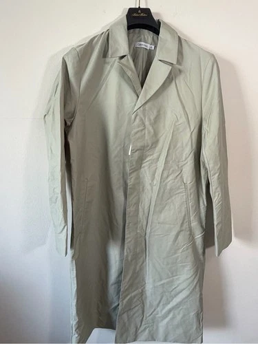 Calvin Klein Men's Light Sage Green Trench Coat M - product listing photo
