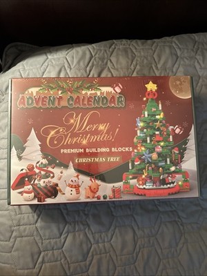 NEW Advent Calendar Merry Christmas Tree Premium Building Blocks 593 Pieces