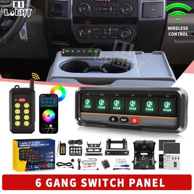 Multifunction 6 Gang RGB Switch Panel Relay Circuit Control with Wireless Remote