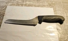 DEXTER USA 12" OFFSET SCALLOPED SLICER SANDWICH KNIFE BLACK PLASTIC HANDLE K7