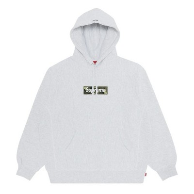 Supreme Box Logo Hooded Sweatshirt Hoodie Camo Ash Grey FW23 Men's