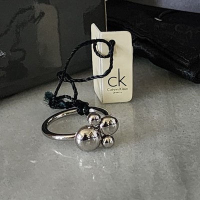 Calvin Klein KJ04AR010107 Women's Collection Silver Spin Anxiety Fidget Ring
