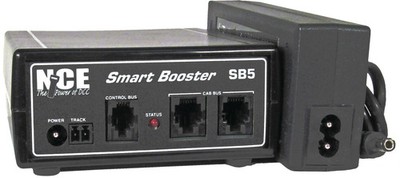 NCE 524037 (SB5) 5 Amp Smart Booster, UK Plug for Power Cabs Track Power