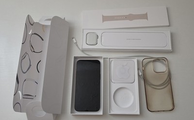 iPhone 14 Pro Max Schwarz 256GB Plus Apple Watch 8 Series 41mm Alu Star