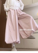 Japanese-style women's high-waisted wide-leg pants loose casual culottes