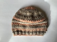 Hand knitted Baby Hat Brown Mix Newborn
