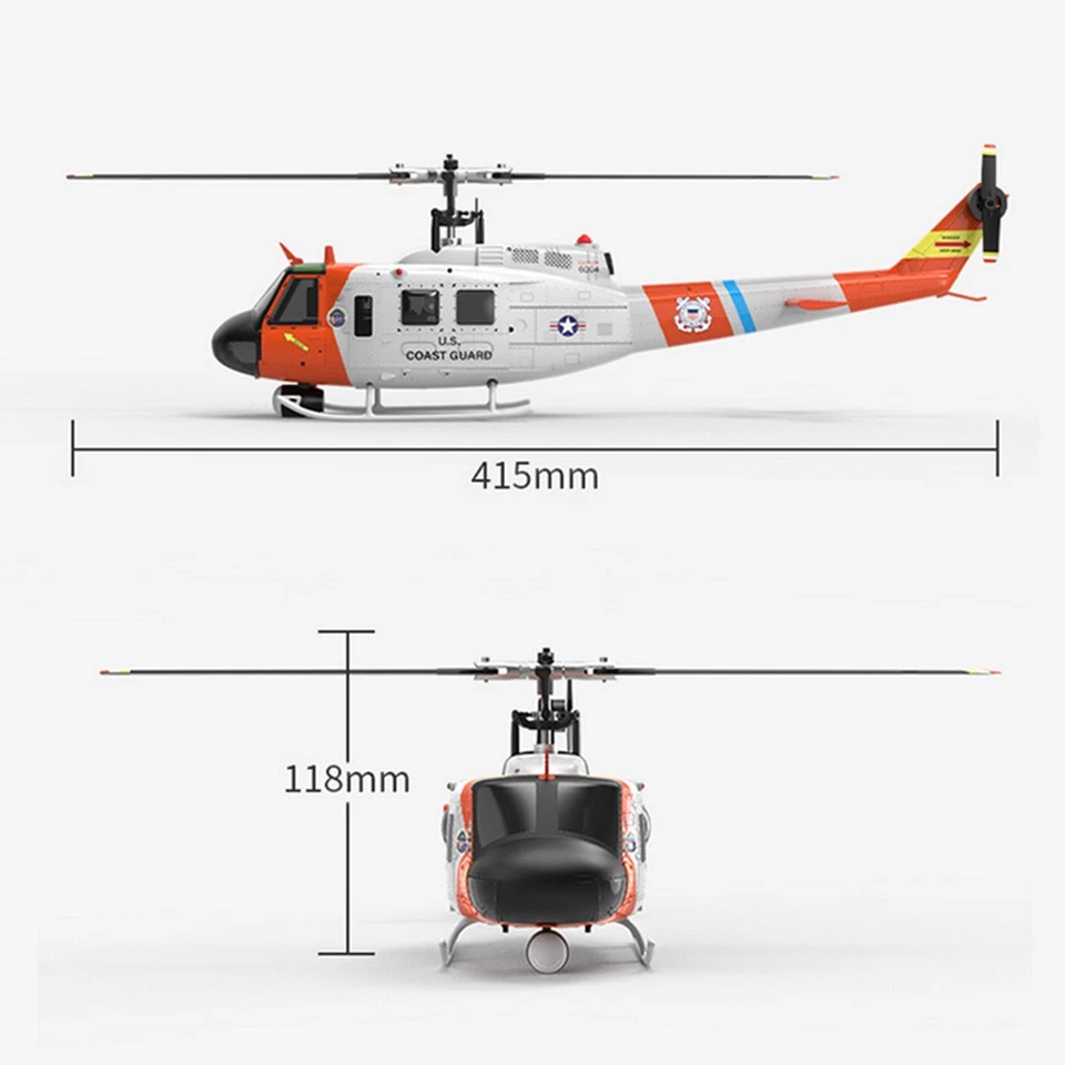 Yuxiang Hubschrauber Bell UH-1D Coast Guard Brushless 6G 385mm RTF Neuheit 2025 - Bild 4 von 4