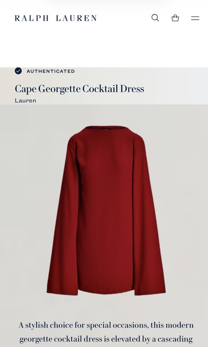 Lauren Ralph Lauren Womens Cape Georgette Cocktail Dress Red SZ.10 NWT$195 | eBay Lauren Ralph Lauren Womens Cape Georgette Cocktail Dress Red SZ.10 NWT$195 | eBay