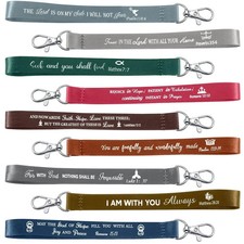 45 PCS Christian Keychains Bulk Inspirational Bible Verse Key Chains Polyeste...