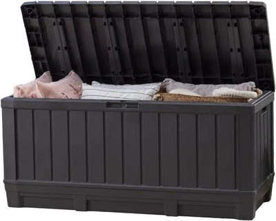 Keter Kentwood 92 Gallon Resin Deck Box-Organization and Storage for Patio Furni